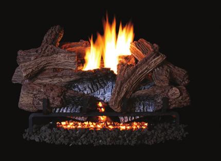 THE TRIPLE-FLAME Series features a unique triple burner and glowing ember bed at its base to achieve the look of a real wood fire.