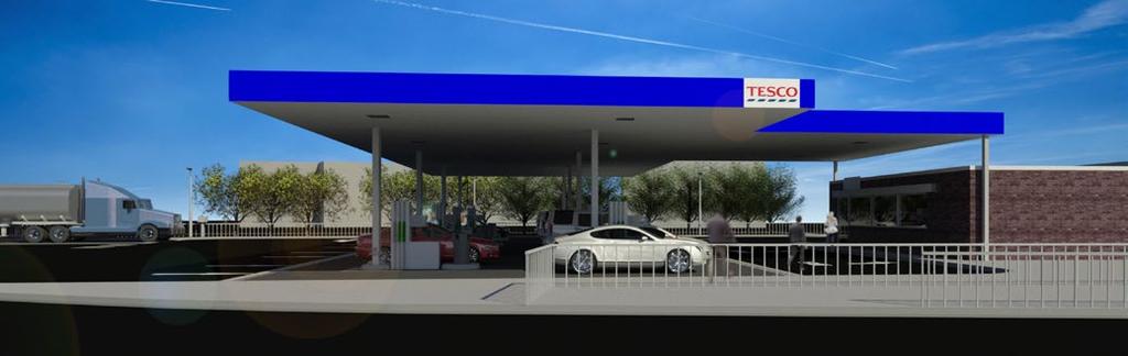 3 The Proposed Scheme 3.5 Appearance 1 N The IPFS is designed in a similar way to the existing PFS with a canopy covering part of the forecourt and a kiosk to one side.