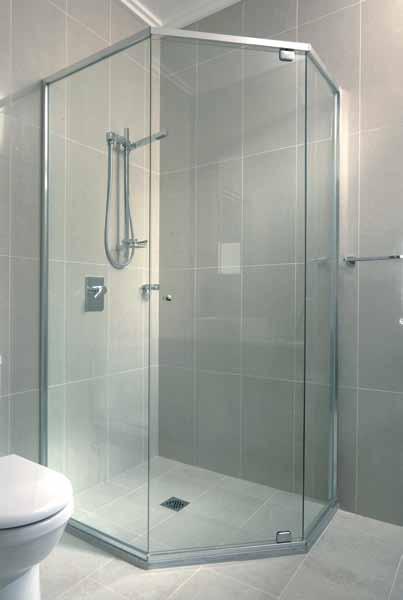 Semi-frameless showerscreens Aqua Deluxe The Aqua Deluxe range by Regency is part of the next generation of showerscreen design where the trend is to minimise the visual weight of the