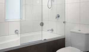 Unlike conventional showerscreens, the Aqua Deluxe has a continuous slimline frame that provides superior strength, maximum durability and safety.