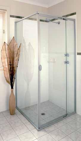 Showerscreens Framed showerscreens Available in two styles: The Aqua Glide sliding door and the Aqua Pivot.