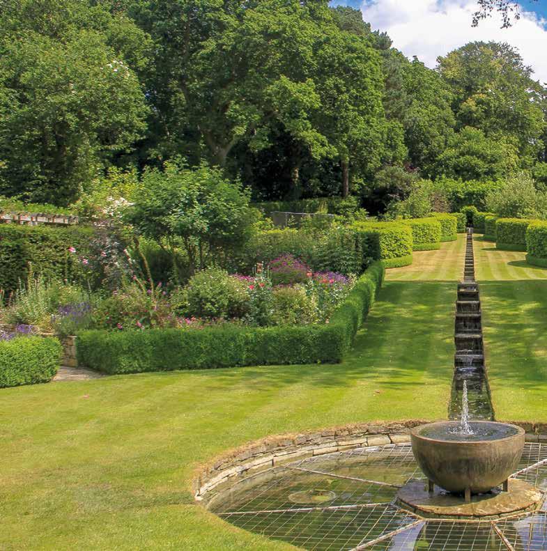 Gardens The gardens at Saracens are a masterpiece of flowing scenery from orchards with apple, cherry, plum, peach and nectarine trees to raised seating areas and cobbled pathways that meander from