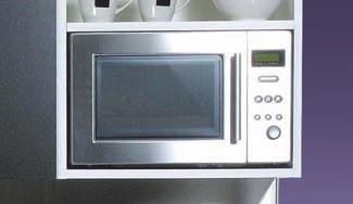 N S There is a stainless steel microwave to