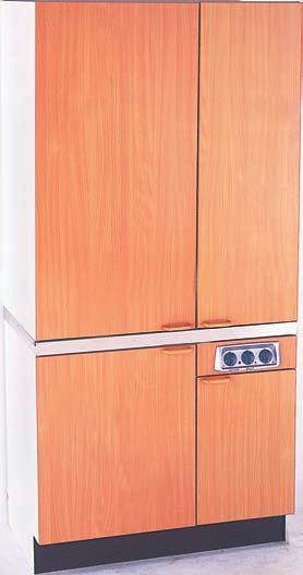 They are available in a wide range of laminate finishes (see page 18) The Hideaway mini-kitchen can be enlarged by the addition of the LSK60 tall storage unit (available in 3 sizes) The
