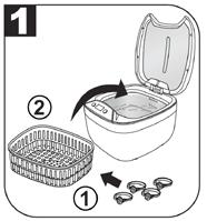 OPERATION ACCESSORIES BASKET Use the basket to clean small and delicate items.