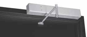 7220/7230 Controlled remotely by area/ceiling detectors Surface mounted to the push (stop) frame face Double lever arm mounts directly to the door Minimum 3-1/2" (89mm) ceiling clearance required