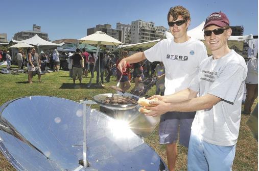 Fuel efficient wood stove A solar cooker is characterised by a large reflective surface that