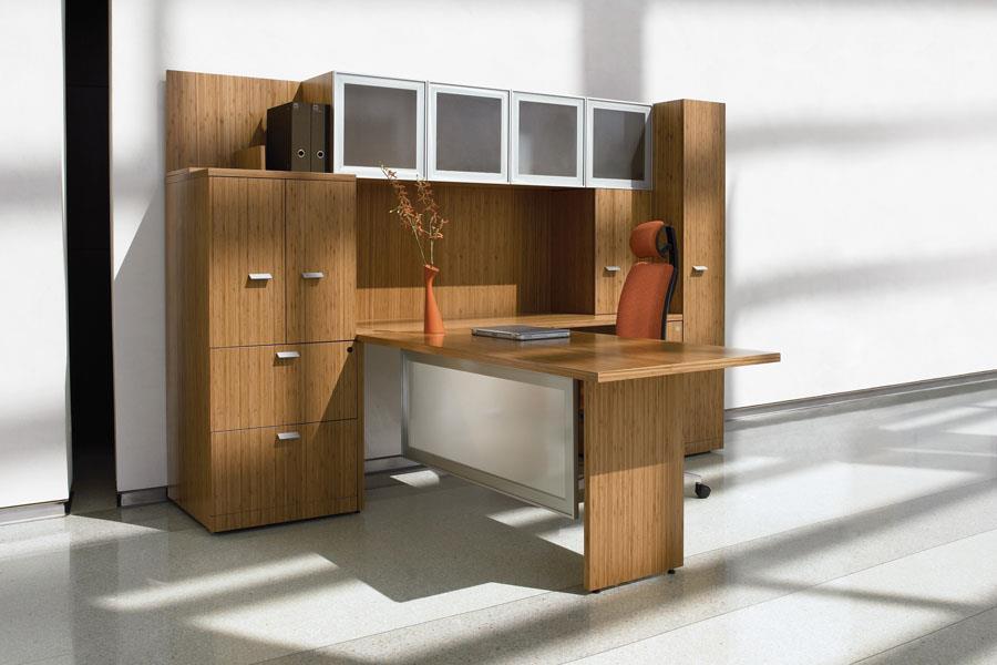 Versailles wood veneer from Global Furniture Group brings balance and beauty to the office environment.
