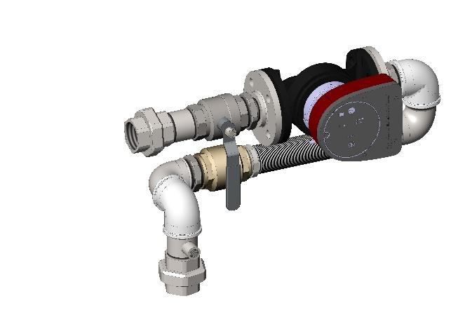 The pump selection takes into consideration the boiler resistance and the pipework resistance to the low loss header at a 20C flow/return temperature differential.