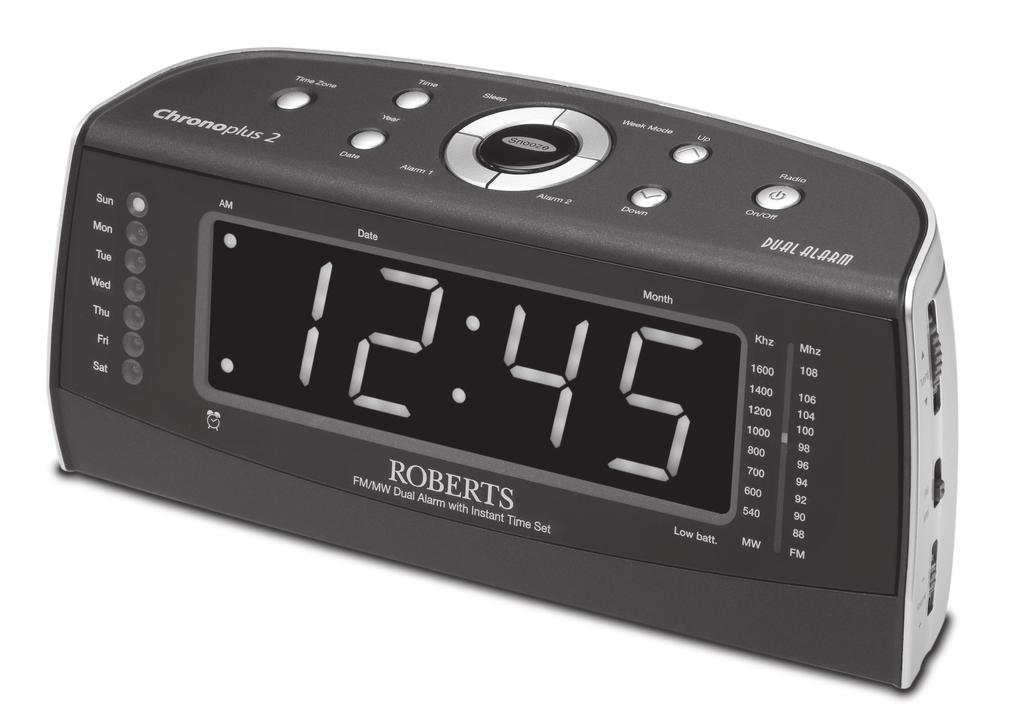 ROBERTS FM / MW dual alarm clock radio with