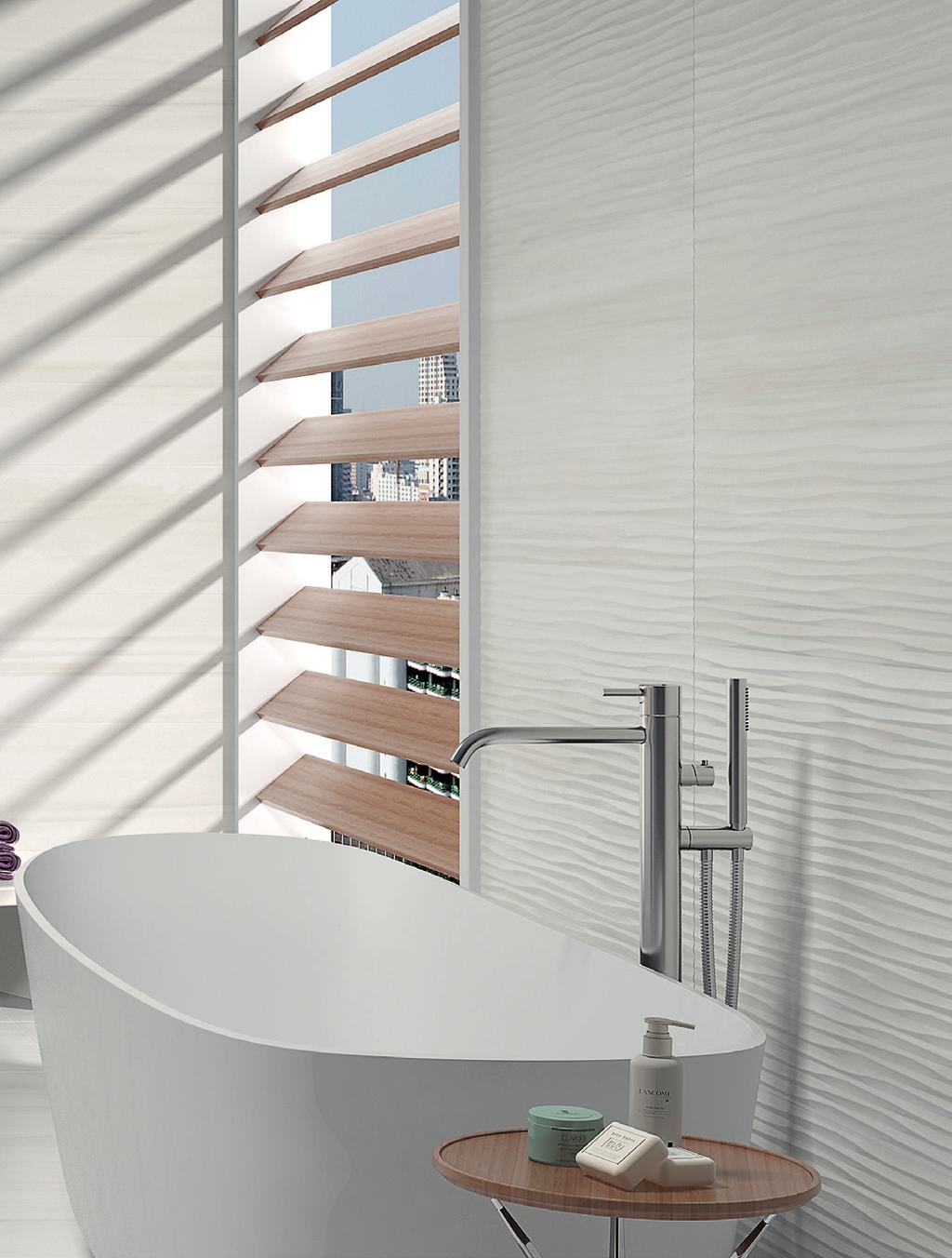 Bonetti Blanco and Blanco Textured Decor Curve appeal A contemporary home looks modern, sleek and is very much up-to-date with design features.