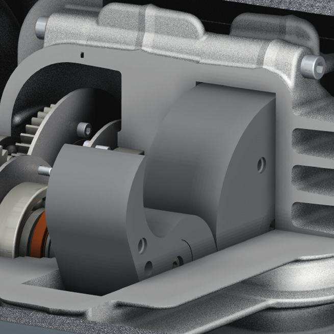 Smallest footprint in its performance class Small footprint, may be installed anywhere Compact design with silencer mounted underneath the pump body 5 Adaptable Industry standard motor 4 No control