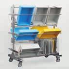 Up to 12 sterile containers with lids. C1183 - Loading trolley for splash bowls.