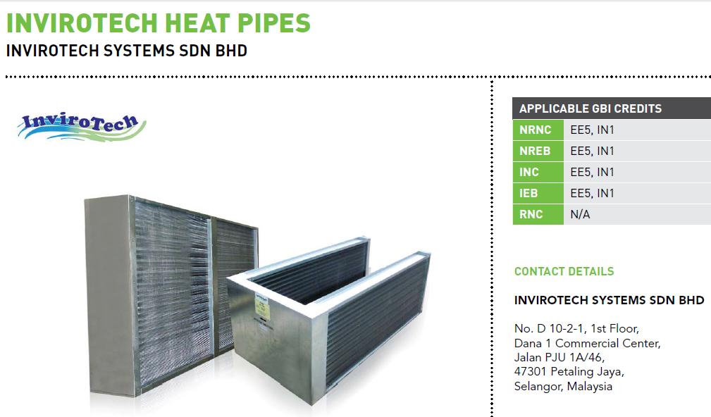 Green Rating given to Heat Pipes