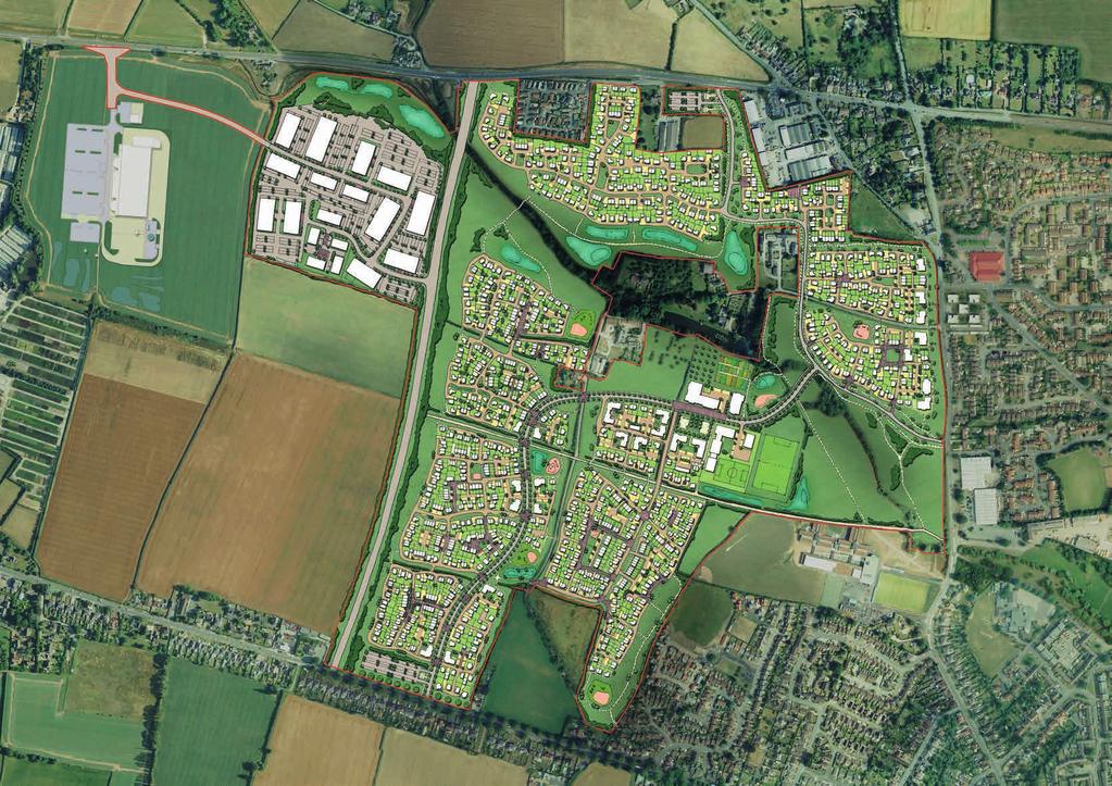 Illustrative Masterplan The design and technical assessment conducted demonstrates that the site can appropriately accommodate 1200 homes.