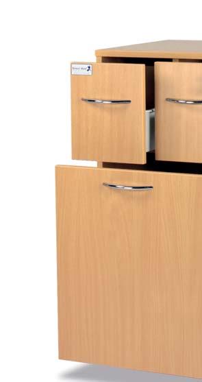 Bedside Cabinet - Double Upper Drawer Constructed from melamine faced chipboard / laminate offering an extremely strong & durable, yet aesthetically pleasing appearance Upper drawers suitable for the