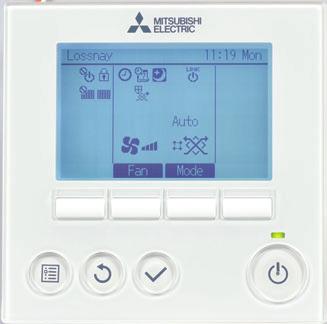 PZ-1DR-E Controller New Remote Controller The design of the new PZ-1DR-E Lossnay controller has been unified with the PAR-31MAA air conditioning controller with a full-dot backlit LCD screen making