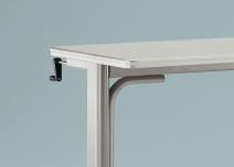 Adjustable-height table can be raised or lowered between 28" and 41" high.