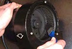 jubilee clip and remove the flexible hose from the fan.