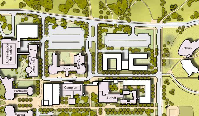 4.7 Residential Precinct At the northeast corner of the campus along University Drives North and East is the Residential Precinct.