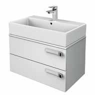 (K078601), vessel 50 cm (K077601) and vessel 60 cm (K078101) Possibility to install independently with bracket set T783767 (included one towel holder) Worktop thickness 2,5 cm Included hardware