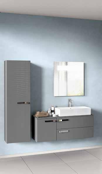 Strada wall mounted basin unit 120 cm in Glossy Brown with Strada double basin 120 cm.