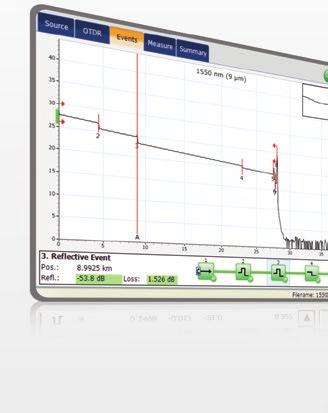 LOADED WITH FEATURES TO BOOST YOUR EFFICIENCY REAL-TIME AVERAGING Activates the OTDR laser in continuous shooting mode, the trace refreshes in real time and allows to monitor the fiber for a sudden
