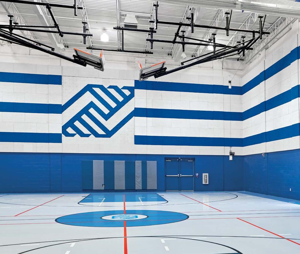 Tectum Panel Art and Direct-Attach wall panels in White and custom colors; Boys & Girls Club of Lancaster, Lancaster, PA 1X Furring Strips 24" o.c. or Equal Tectum Direct- Attach Panel Laid on 3/4"