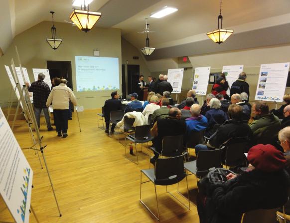 The concept and principles were presented at a landowners meeting on June 11, 2014, which was attended by 58 people, and a public open house on June 12, 2014, which was attended by 47 people.