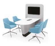 The high, upholstered structure absorbs ambient background noise providing