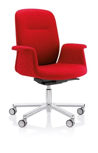 Mea Mea is a sophisticated, selfadjusting work chair that is available in high or low-back options and features matching or contrasting seat and backrest liners.