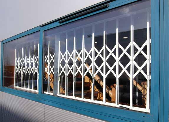 Security grilles can be fitted inside the room, this means we view the outside though permanently closed grilles.