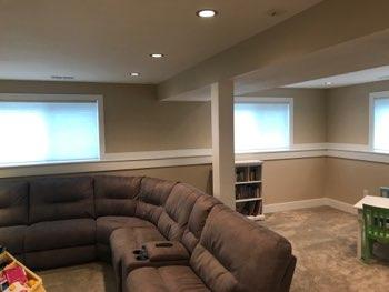 1. Location Location Northeast Basement Family Room 2. Family Room Walls and ceilings appear in good condition overall.