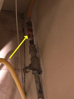 line shutoff is located above the water heater.