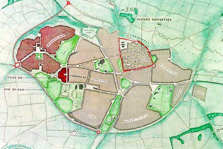 Poundbury: A history In 1987 the local planning authority, West Dorset District Council, selected Duchy of Cornwall land to the west of Dorchester for future expansion of the town.