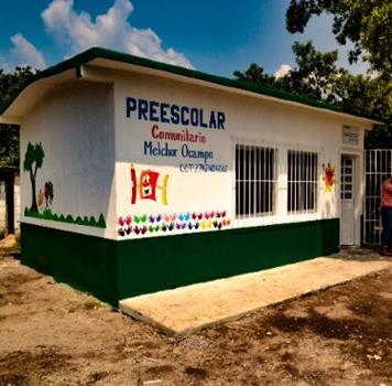 Regarding social development, the construction of the classroom and restrooms for the Lic. Antonio Zamora preschool was concluded.