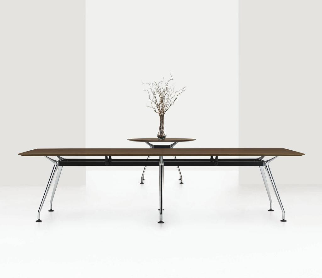 Kadin is an elegant definition of a table: a floating top surface, polished