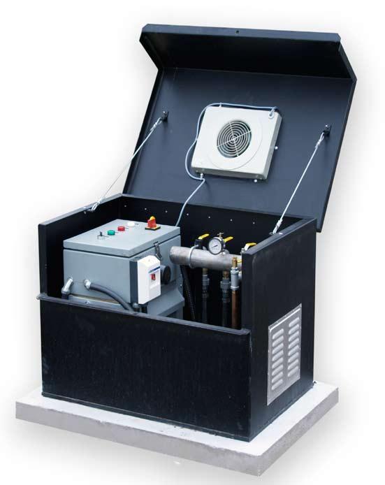 No surface disturbance Self-contained electric diffused on-shore electric air compressor luminium lockable, vented, fan cooled enclosure with steel base Heat dissipating stainless steel discharge