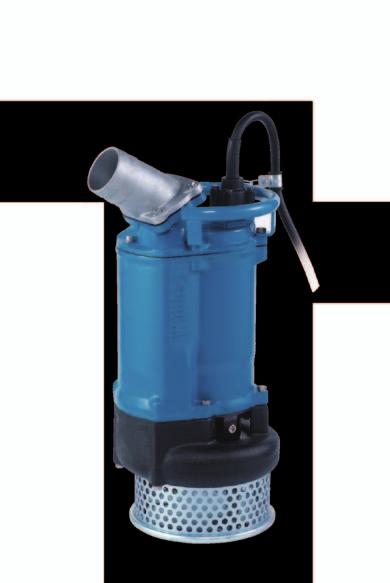 The discharge direction is selectable between vertical and inclined, which prevents folding or bending of the discharge hose. The pump with 7.