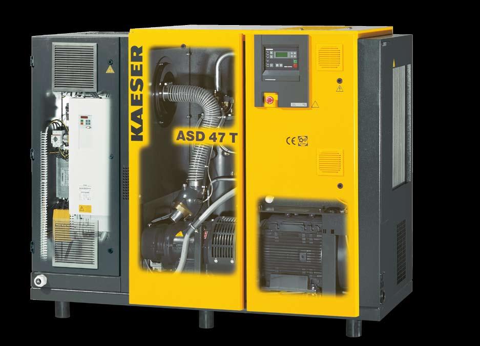 The airends in ASD units are powered by a direct drive system that eliminates the transmission losses associated with gear drive systems, enabling these compressors to provide significant energy