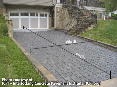 Water enters joints between solid concrete pavers and flows through an "open-graded" base, i.e. crushed stone layers with no small or fine particles.