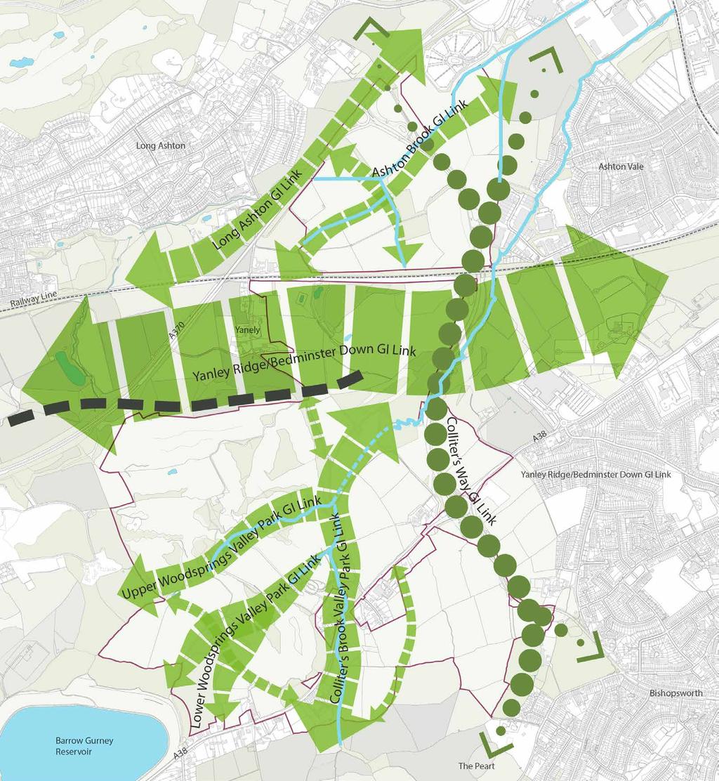 T H E VA L E Our Proposals Landscape Landscape Masterplan Green Infrastructure Concept Public Open Space Extensive areas of connected green open space created for