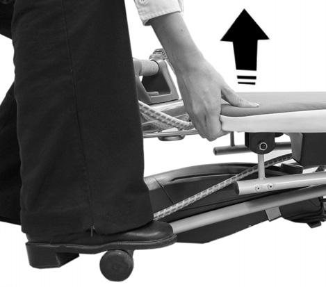To adjust height, unfasten the lever (O) and move the board upwards or downwards.