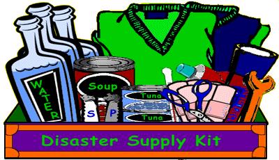 Making A Disaster Supply Kit A disaster supply kit for your home or an evacuation should include items in six basic areas: (1) water, (2) food, (3) first aid supplies and medications, (4) clothing