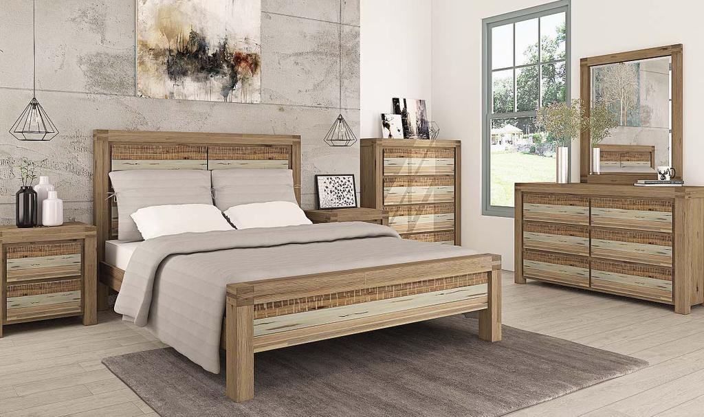 noosa The Noosa collection is made from solid Acacia hardwood timbers. Featuring 3 different textured panels that give the Noosa a very distinctive look.