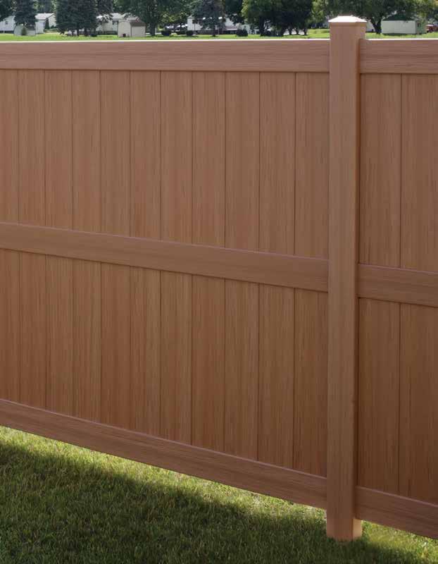 Privacy The perfect choice for complete privacy Bufftech fence offers a realistic woodgrain texture and rich, authentic shades