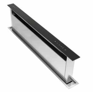 DOWNDRAFT EXTRACTOR WITH LIGHT DD120BK --Auto timer switch-off after 10mins --Bright 21W white neon light w:1175mm --Aluminium grease filters --Required ducting size 150mm --Motor not included