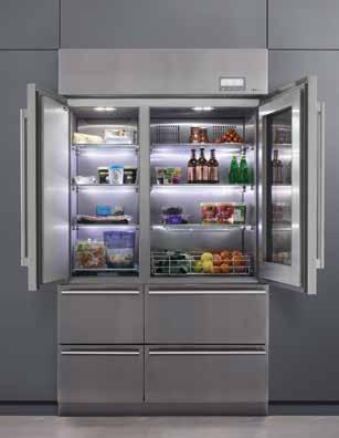 FEATURE RICH DESIGN An argon filled triple glazed fridge compartment door allows you to see instantly what is in the fridge, which is further enhanced by