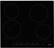 ELECTRIC CERAMIC HOBS C824C w:780mm Black Glass --Frameless --Can be flush mounted --Touch control --10 Level digital power display [0-9 + keep warm] --4 Quick heat boosters --Programmable timer for