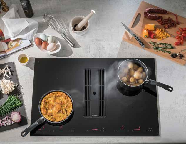 INDUCTION DOWNDRAFT EXTRACTOR DD935BK w:780mm PERFORMANCE e Energy Class B Max.